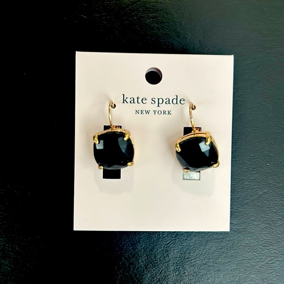 kate spade Jewelry - Kate Spade leverback Black Square Earrings